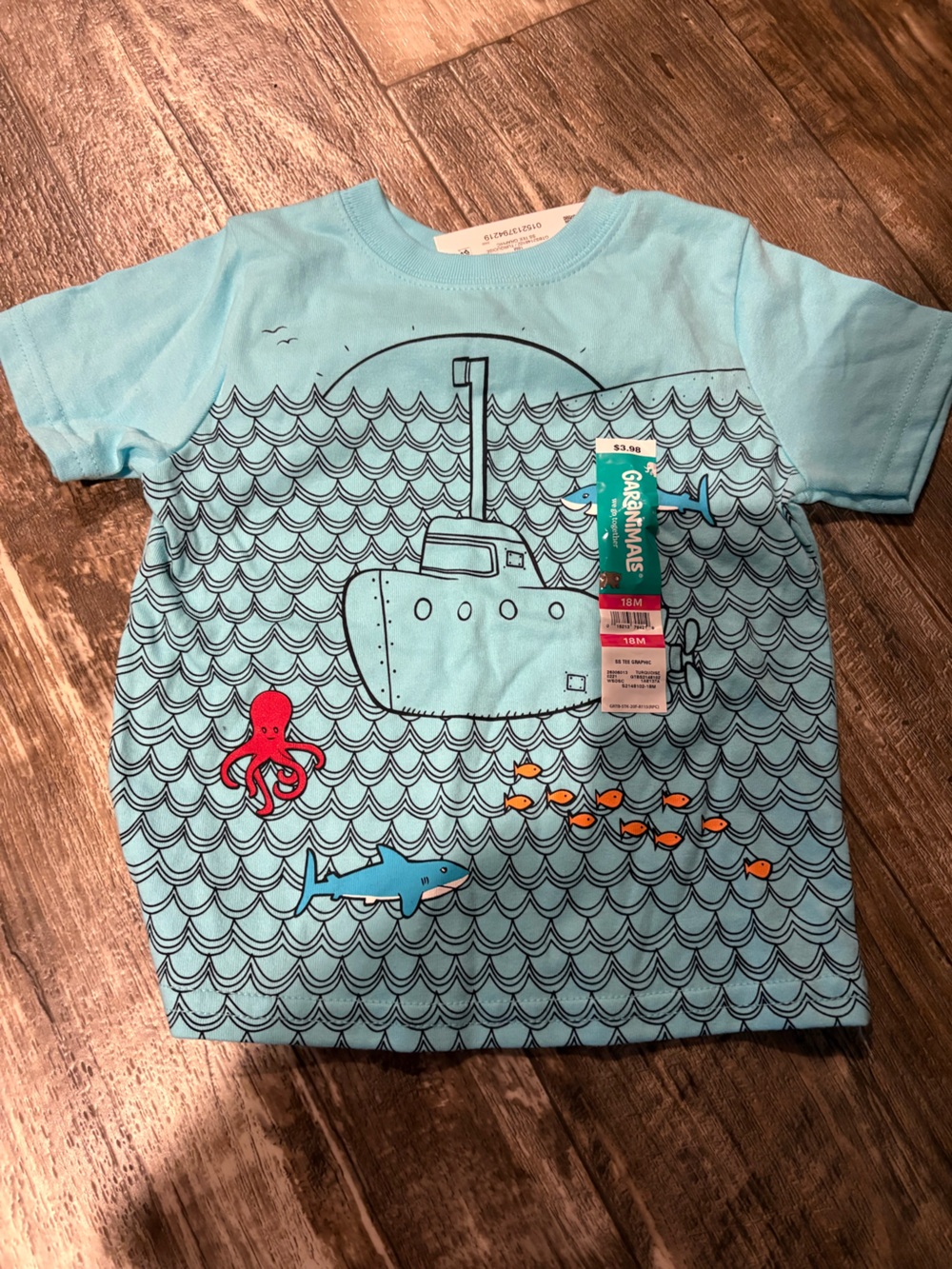 Garanimals Light Blue Under the Sea Ocean Submarine Shirt Shark Size 18M! NWT!